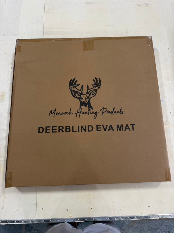 Monarch foam blind mat installed in 6x6 elevated hunting blind floor