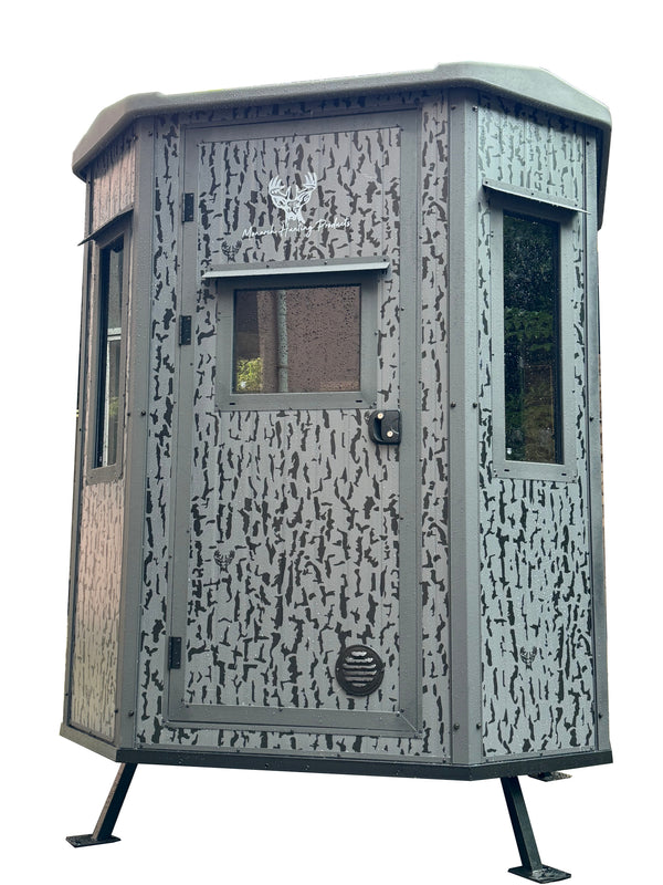 Monarch hunting blind window seal and silent latch detail