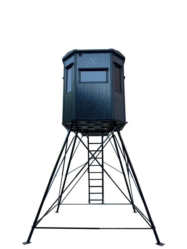 Monarch insulated deer blind exterior - shooting windows and panel construction