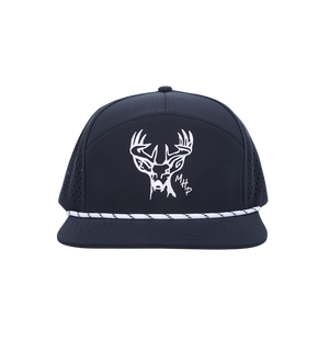 Monarch Navy 7 Panel Hat front view - waterproof hunting cap